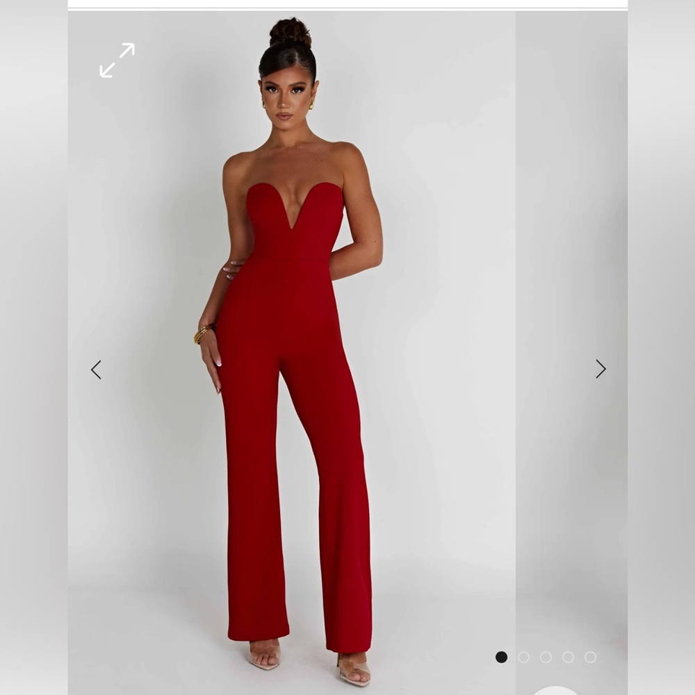 Babyboo Jordi Red Strapless Jumpsuit